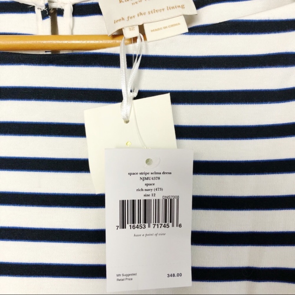 NWT Kate Spade Space Stripe Selma Navy Dress 12 - Picture 7 of 7
